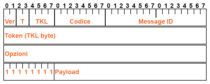 struttura messaggio protocollo CoAP